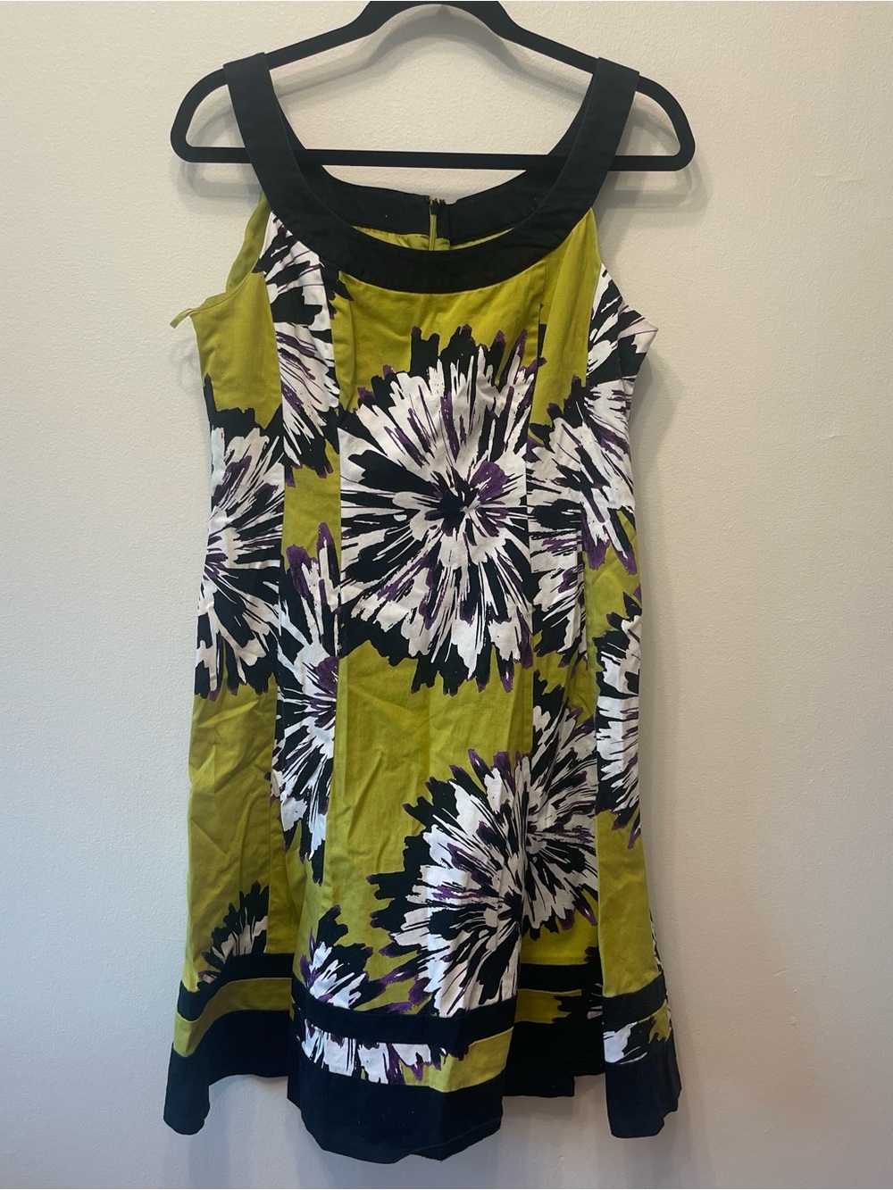 Y2K Kim Rogers Cotton Floral Dress yellow-green 12